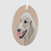 Golden Retriever met Tennis Ball-schilderkunst Ornament (voorkant)