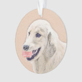Golden Retriever met Tennis Ball-schilderkunst Ornament (voorkant)