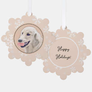 Golden Retriever met Tennis Ball-schilderkunst Ornament Kaart