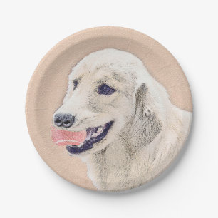 Golden Retriever met Tennis Ball-schilderkunst Papieren Bordje