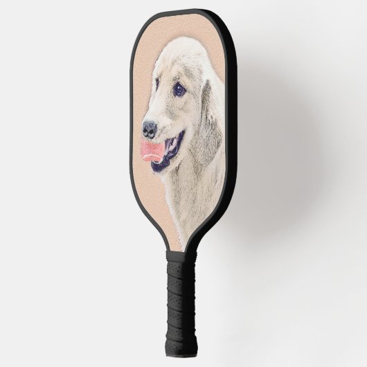 Golden Retriever met Tennis Ball-schilderkunst Pickleball Paddle (Links)