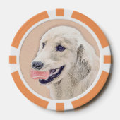 Golden Retriever met Tennis Ball-schilderkunst Poker Chips (Voorkant)