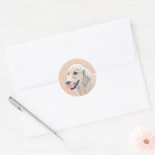 Golden Retriever met Tennis Ball-schilderkunst Ronde Sticker (Envelop)