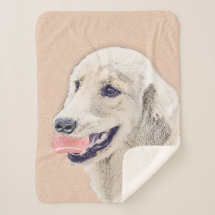 Golden Retriever met Tennis Ball-schilderkunst Sherpa Deken