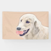 Golden Retriever met Tennis Ball-schilderkunst Spandoek (Horizontaal)