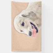 Golden Retriever met Tennis Ball-schilderkunst Spandoek (Verticaal)