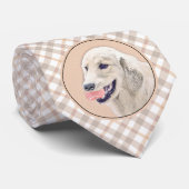 Golden Retriever met Tennis Ball-schilderkunst Stropdas (Opgerold)