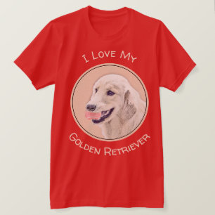 Golden Retriever met Tennis Ball-schilderkunst T-shirt
