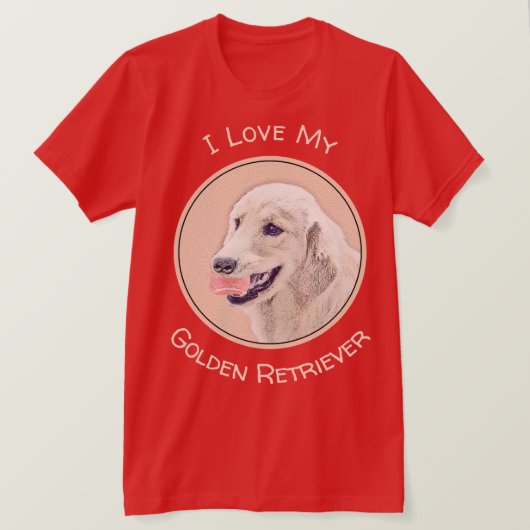 Golden Retriever met Tennis Ball-schilderkunst T-shirt (Design voorkant)