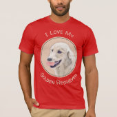 Golden Retriever met Tennis Ball-schilderkunst T-shirt (Voorkant)