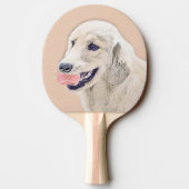 Golden Retriever met Tennis Ball-schilderkunst Tafeltennisbatje (Achterkant)