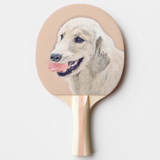 Golden Retriever met Tennis Ball-schilderkunst Tafeltennisbatje (Voorkant)