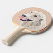 Golden Retriever met Tennis Ball-schilderkunst Tafeltennisbatje (Voorkant Gekanteld)