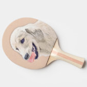 Golden Retriever met Tennis Ball-schilderkunst Tafeltennisbatje (Zijkant)