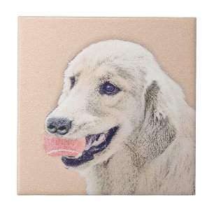 Golden Retriever met Tennis Ball-schilderkunst Tegeltje