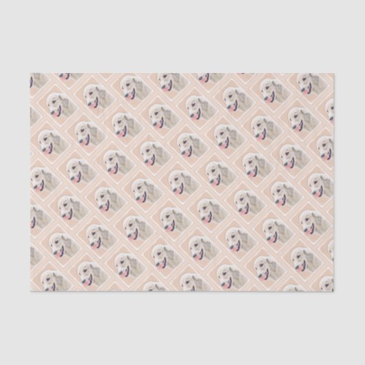 Golden Retriever met Tennis Ball-schilderkunst Tissuepapier (Voorkant)