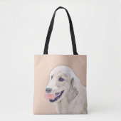 Golden Retriever met Tennis Ball-schilderkunst Tote Bag (Voorkant)