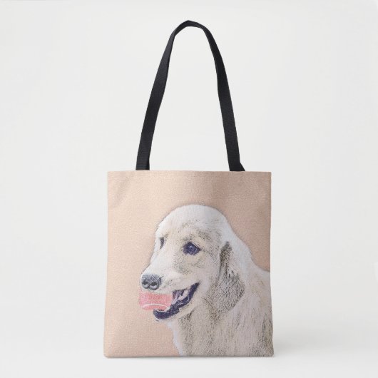 Golden Retriever met Tennis Ball-schilderkunst Tote Bag (Voorkant)