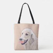 Golden Retriever met Tennis Ball-schilderkunst Tote Bag (Achterkant)