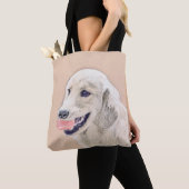 Golden Retriever met Tennis Ball-schilderkunst Tote Bag (Dichtbij)