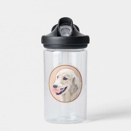 Golden Retriever met Tennis Ball-schilderkunst Waterfles (Voorkant)