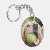 Golden Retriever met Tennis Ball Sleutelhanger (Voorkant Links)