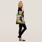 Golden Retriever met Tennis Ball Tote Bag (Op model)