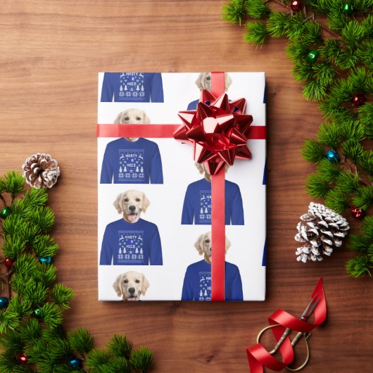 Golden Retriever met Ugly Sweater Cadeaupapier (Feestdagen Geschenken)