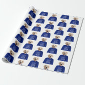 Golden Retriever met Ugly Sweater Cadeaupapier (Uitgerold)
