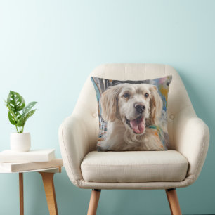Golden Retriever Met Verfspatten Kussen