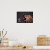 Golden Retriever met vlinder op zijn neus Poster (Keuken)