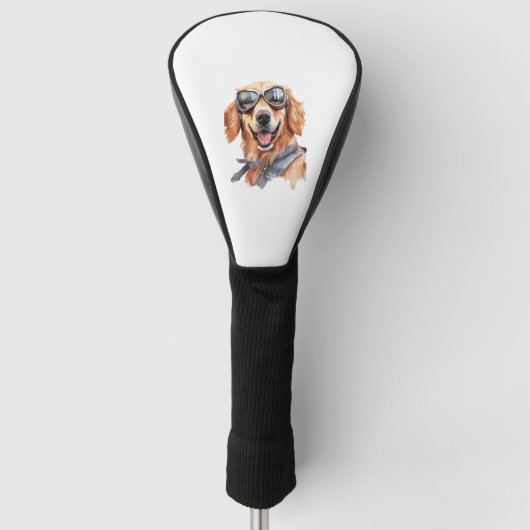 Golden Retriever met zonnebril 1 Golfheadcover (Voorkant)