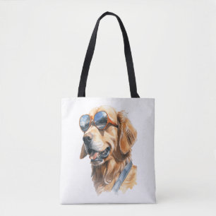 Golden Retriever met zonnebril 2 Tote Bag