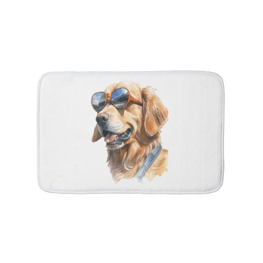 Golden Retriever met zonnebril Badmat (Voorkant)