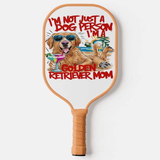 Golden Retriever met zonnebril en Drink Pickleball Paddle (Achterkant)