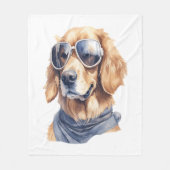 Golden Retriever met zonnebril Fleece Deken (Voorkant)