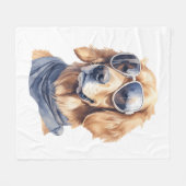 Golden Retriever met zonnebril Fleece Deken (Voorkant (Horizontaal))