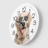 Golden Retriever met zonnebril Grote klok (Hoek)