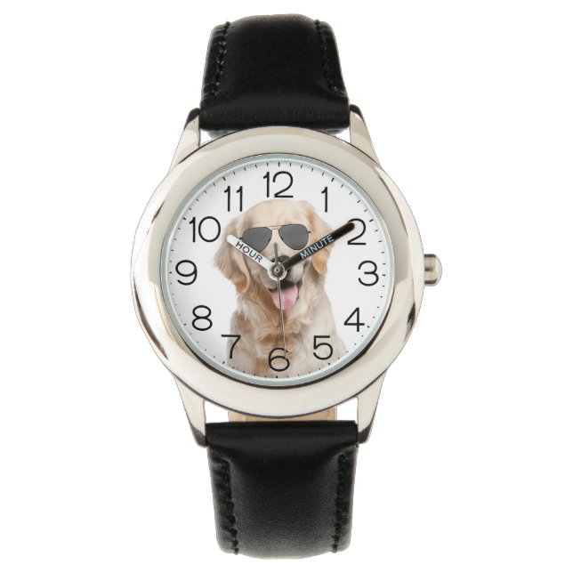 Golden Retriever met zonnebril Horloge (Voorkant)