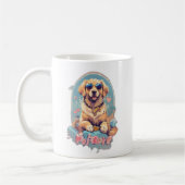 Golden retriever met zonnebril koffiemok (Links)