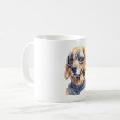 Golden Retriever met zonnebril Koffiemok (Voorkant links)