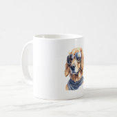 Golden Retriever met zonnebril Koffiemok (Voorkant links)