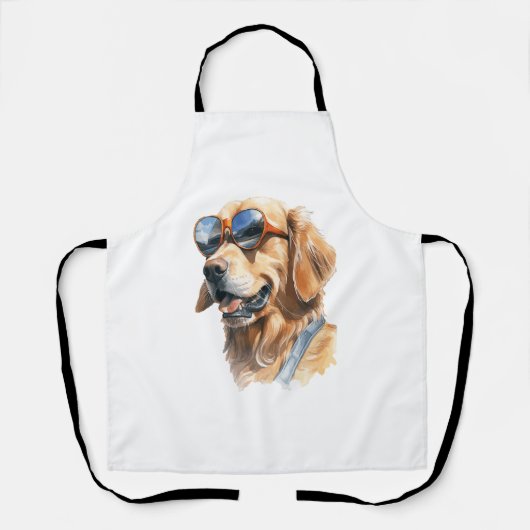 Golden Retriever met zonnebril Schort (Voorkant)