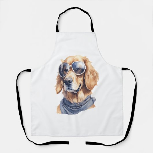 Golden Retriever met zonnebril Schort (Voorkant)