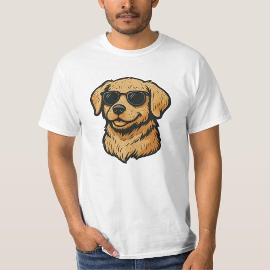  Golden Retriever met zonnebril T-shirt (Voorkant)