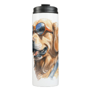Golden Retriever met zonnebril Thermosbeker