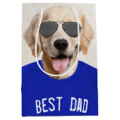 Golden Retriever met zonnebril voor pa Medium Cadeauzakje (Voorkant)
