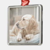 Golden Retriever Metalen Ornament (Links)