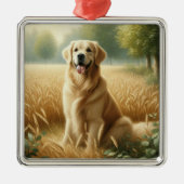 Golden Retriever Metalen Ornament (Voorkant)