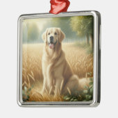 Golden Retriever Metalen Ornament (Links)